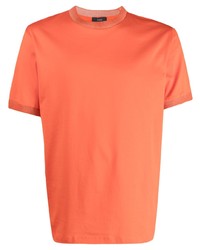 Мужская оранжевая футболка с круглым вырезом от Herno