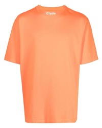 Мужская оранжевая футболка с круглым вырезом от Heron Preston
