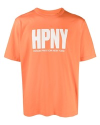 Мужская оранжевая футболка с круглым вырезом от Heron Preston