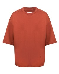 Мужская оранжевая футболка с круглым вырезом от Jil Sander