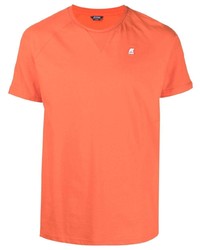 Мужская оранжевая футболка с круглым вырезом от K-Way