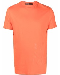 Мужская оранжевая футболка с круглым вырезом от Karl Lagerfeld