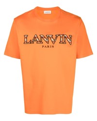 Мужская оранжевая футболка с круглым вырезом от Lanvin
