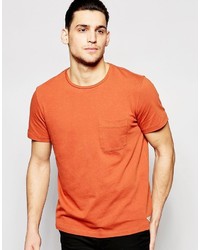 Мужская оранжевая футболка с круглым вырезом от Lee