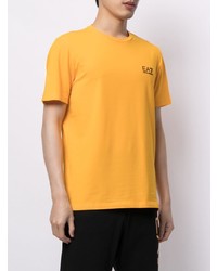 Мужская оранжевая футболка с круглым вырезом от Ea7 Emporio Armani