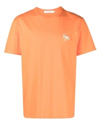Мужская оранжевая футболка с круглым вырезом от MAISON KITSUNÉ