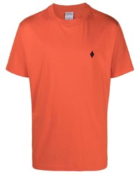 Мужская оранжевая футболка с круглым вырезом от Marcelo Burlon County of Milan