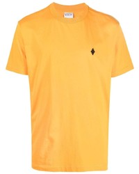 Мужская оранжевая футболка с круглым вырезом от Marcelo Burlon County of Milan