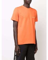 Мужская оранжевая футболка с круглым вырезом от Automobili Lamborghini