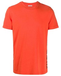 Мужская оранжевая футболка с круглым вырезом от Moncler