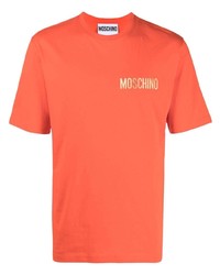 Мужская оранжевая футболка с круглым вырезом от Moschino