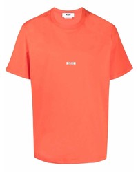Мужская оранжевая футболка с круглым вырезом от MSGM