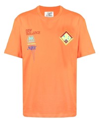 Мужская оранжевая футболка с круглым вырезом от New Balance