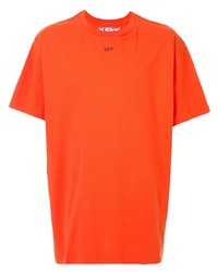 Мужская оранжевая футболка с круглым вырезом от Off-White