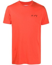 Мужская оранжевая футболка с круглым вырезом от Off-White