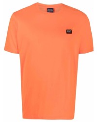 Мужская оранжевая футболка с круглым вырезом от Paul & Shark
