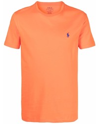 Мужская оранжевая футболка с круглым вырезом от Polo Ralph Lauren