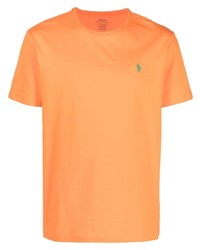 Мужская оранжевая футболка с круглым вырезом от Polo Ralph Lauren