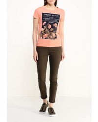 Женская оранжевая футболка с круглым вырезом от Sela