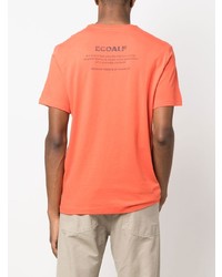 Мужская оранжевая футболка с круглым вырезом от ECOALF