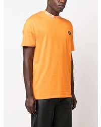 Мужская оранжевая футболка с круглым вырезом от Philipp Plein