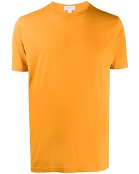 Мужская оранжевая футболка с круглым вырезом от Sunspel