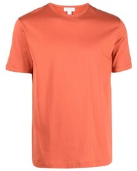 Мужская оранжевая футболка с круглым вырезом от Sunspel