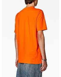 Мужская оранжевая футболка с круглым вырезом от Diesel