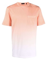 Мужская оранжевая футболка с круглым вырезом от Theory