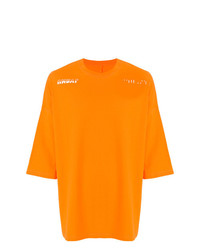 Мужская оранжевая футболка с круглым вырезом от Unravel Project