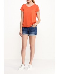 Женская оранжевая футболка с круглым вырезом от Vero Moda