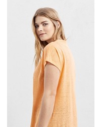 Женская оранжевая футболка с круглым вырезом от Violeta BY MANGO