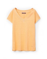 Женская оранжевая футболка с круглым вырезом от Violeta BY MANGO