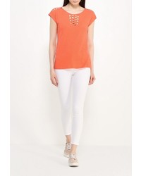 Женская оранжевая футболка с круглым вырезом от Vis-a-Vis