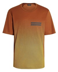 Мужская оранжевая футболка с круглым вырезом от Zegna