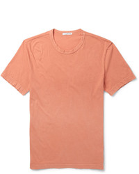 Мужская оранжевая футболка с круглым вырезом