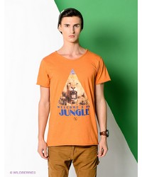 Мужская оранжевая футболка с принтом от Boom Bap Wear