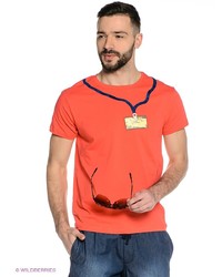 Мужская оранжевая футболка с принтом от Mavango