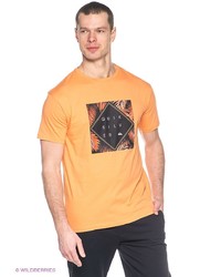 Мужская оранжевая футболка с принтом от Quiksilver