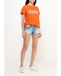 Женская оранжевая футболка от Mango