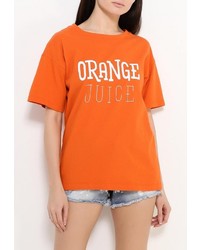 Женская оранжевая футболка от Mango