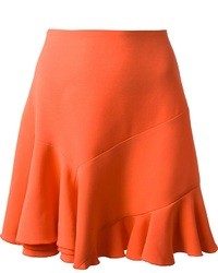 Оранжевая шелковая пышная юбка