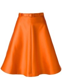 Оранжевая шелковая пышная юбка от Carven