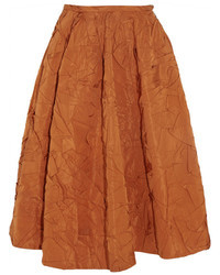 Оранжевая шелковая пышная юбка от Rochas