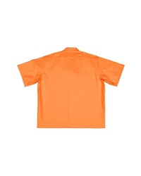 Мужская оранжевая шелковая рубашка с коротким рукавом от Balenciaga
