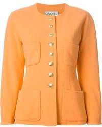 Женская оранжевая шерстяная куртка от Chanel