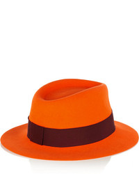 Женская оранжевая шерстяная шляпа