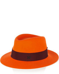 Женская оранжевая шерстяная шляпа