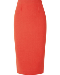 Оранжевая шерстяная юбка-карандаш