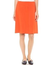 Оранжевая юбка-трапеция